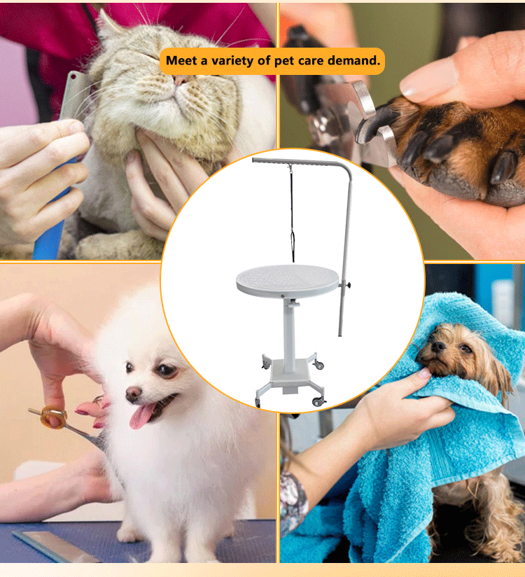 round pet grooming table