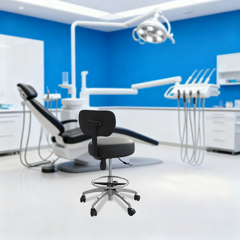 Pneumatic Pressure Stool swivel chair With Backrest and foot pedal