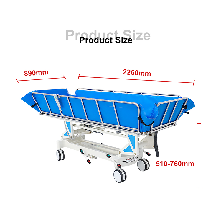 Medical Care Durable Stainless Steel Shower Bed