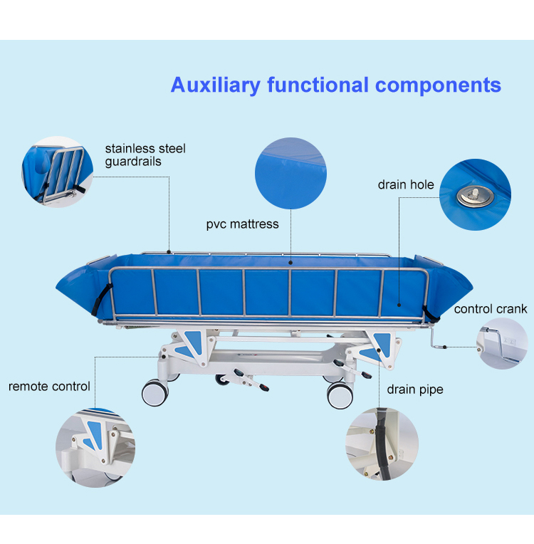 Medical Care Durable Stainless Steel Manual Shower Bed Medical Care Durable Stainless Steel Manual Shower Bed