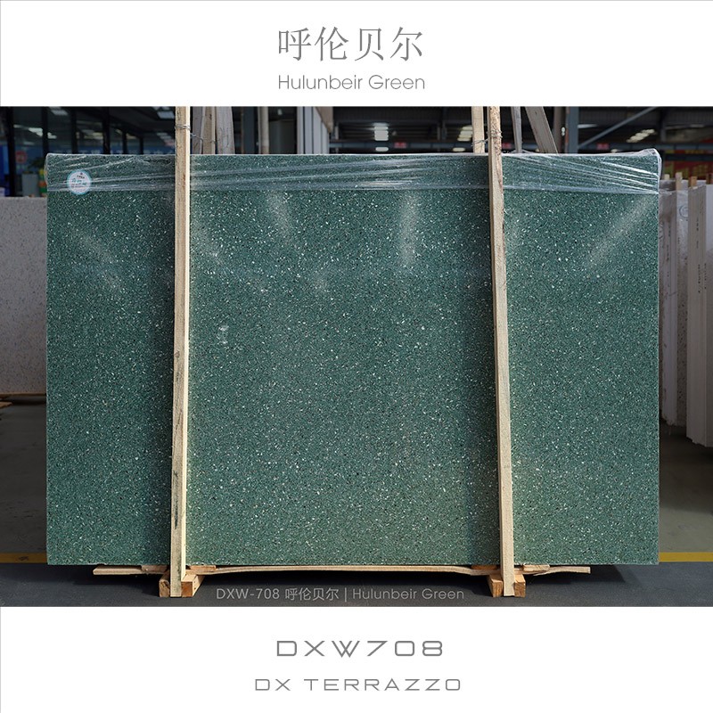 Hulunbeir Green color artificial stone precast terrazzo slabs