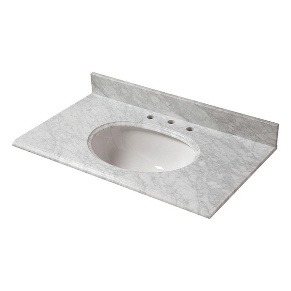 Waschtischplatten aus italienischem weißem Carrara-Marmor für Badezimmer