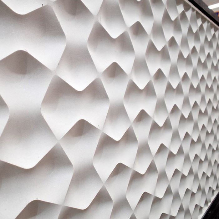 Panel de pared tallado CNC 3D de piedra caliza crema