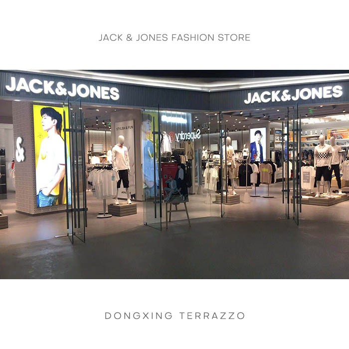 ジャック＆ジョーンズファッションストアのテラゾタイル装飾