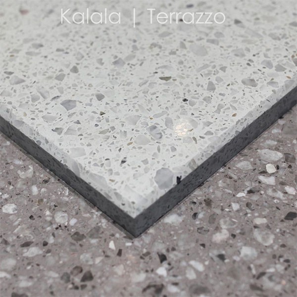 Terrazzo-Bodenfliesen in weißer Farbe