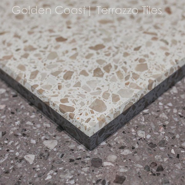 Golden Coast cream color terrazzo paving tiles
