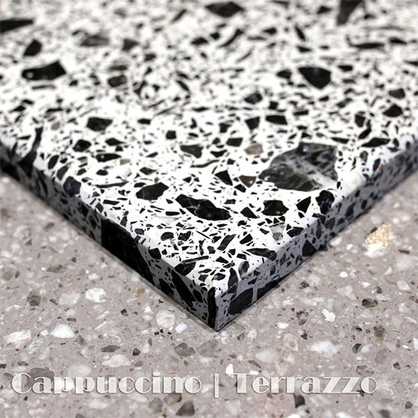 Warna teraso hitam dan putih klasik untuk ubin lantai