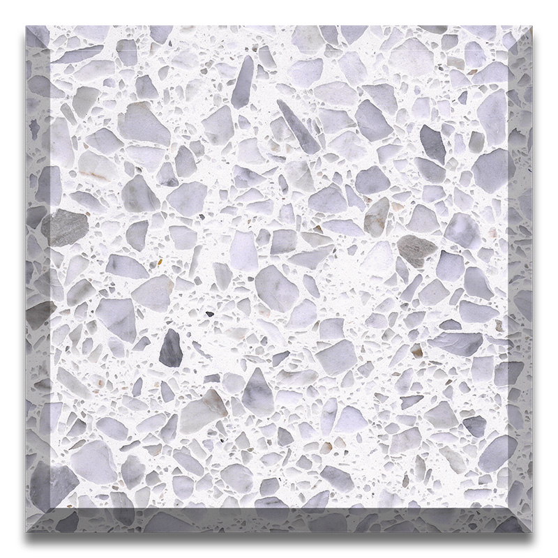 Lastre e piastrelle prefabbricate in terrazzo prefabbricato in pietra artificiale Alps White