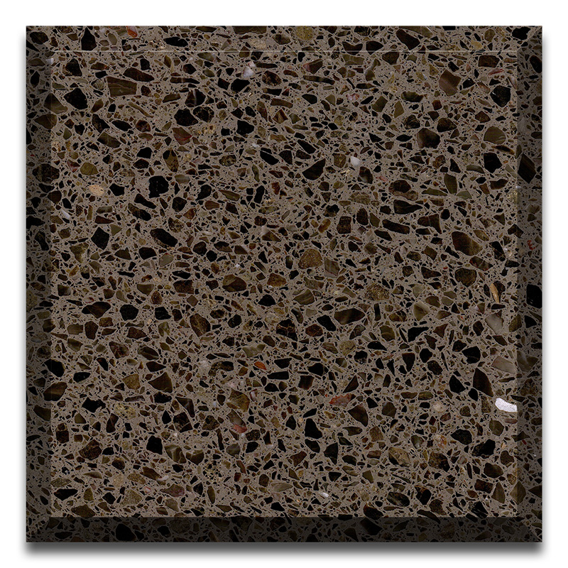 Brown color artificial stone Terrazzo slabs
