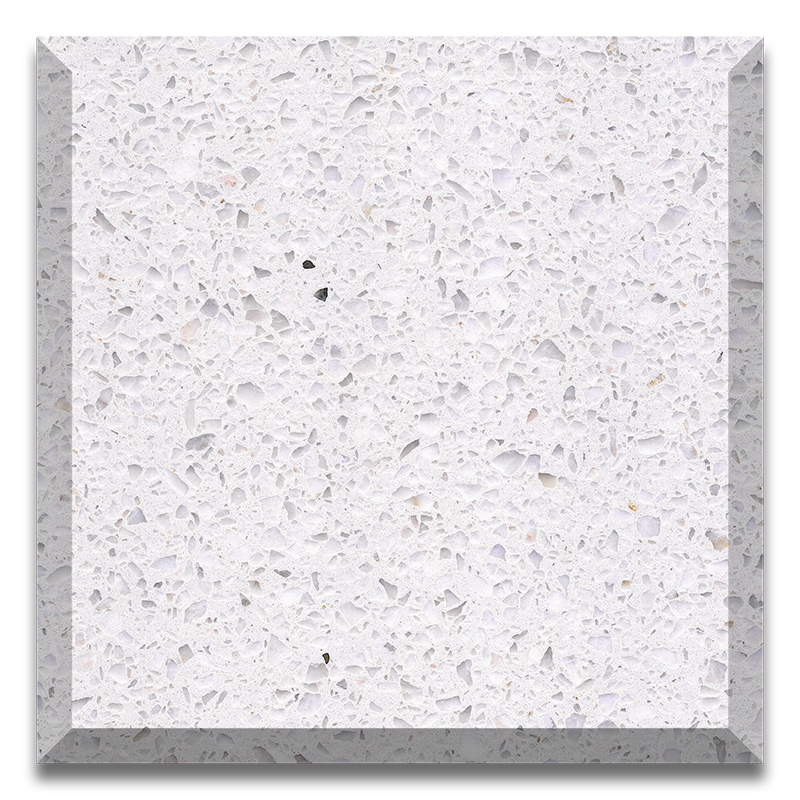 Snow white artificial stone precast terrazzo slabs and tiles