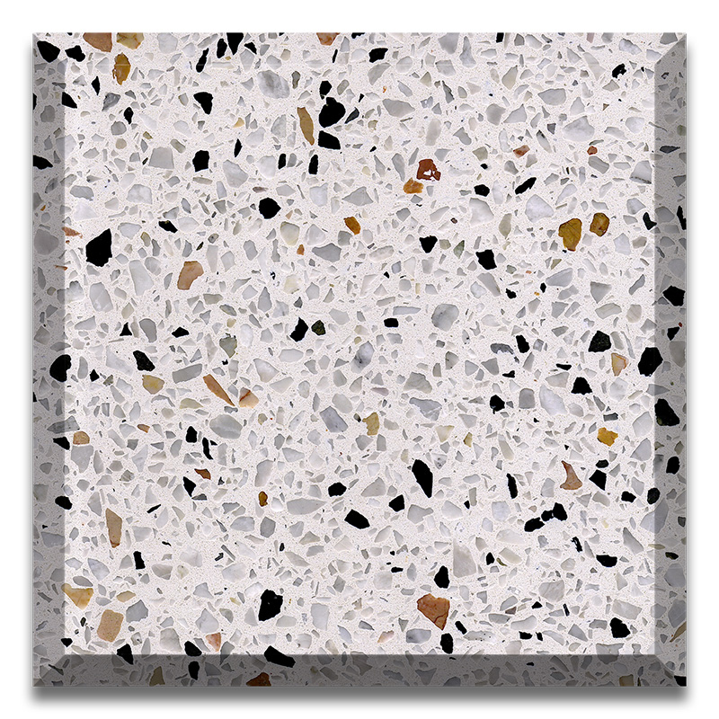 Hochwertige Kunststein-Terrazzoplatten in weißer Farbe