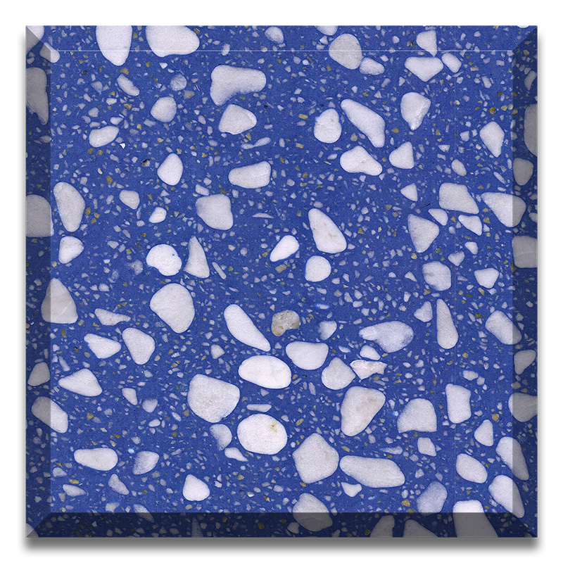 Сборные плиты терраццо из искусственного камня небесно-голубого цвета