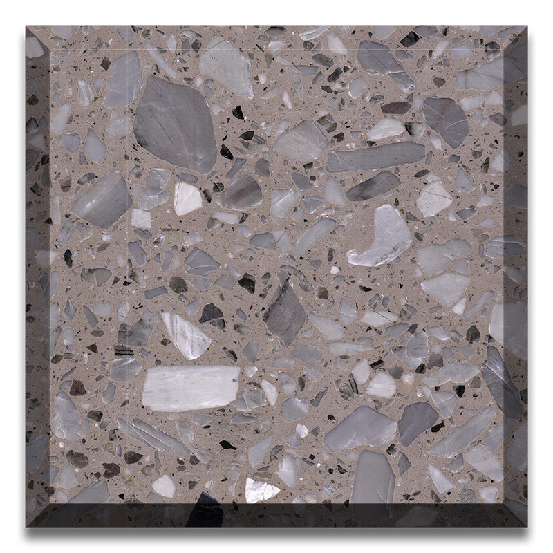 Grey color artificial stone precast terrazzo slabs