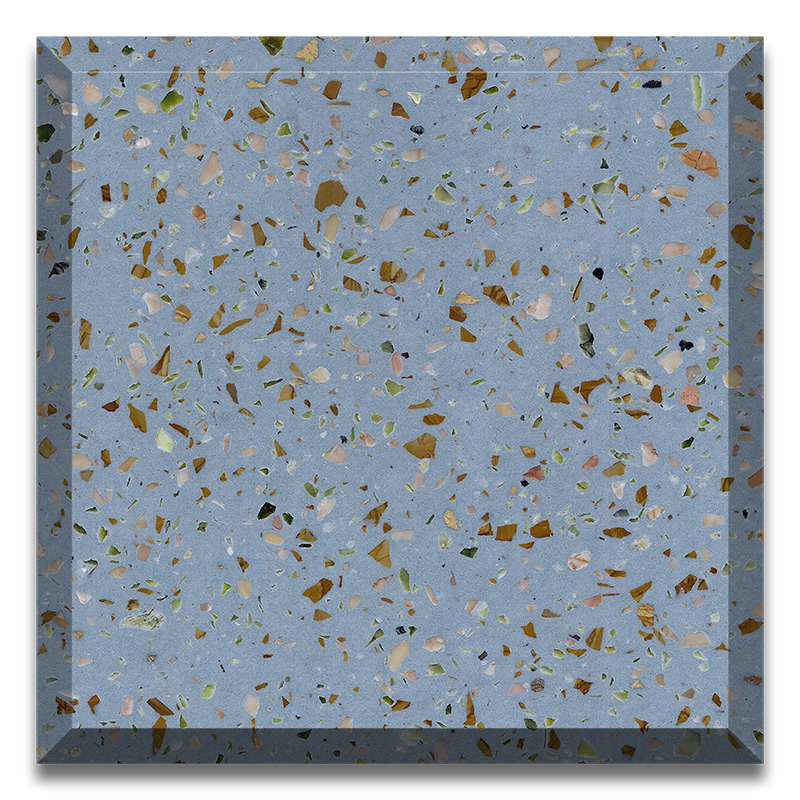 Bunte blaue vorgefertigte Terrazzoplatten aus künstlichem Stein