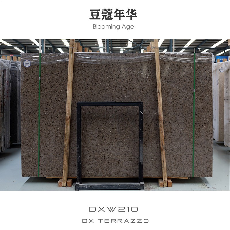 Brown color artificial stone Terrazzo slabs Brand Dongxing Terrazzo