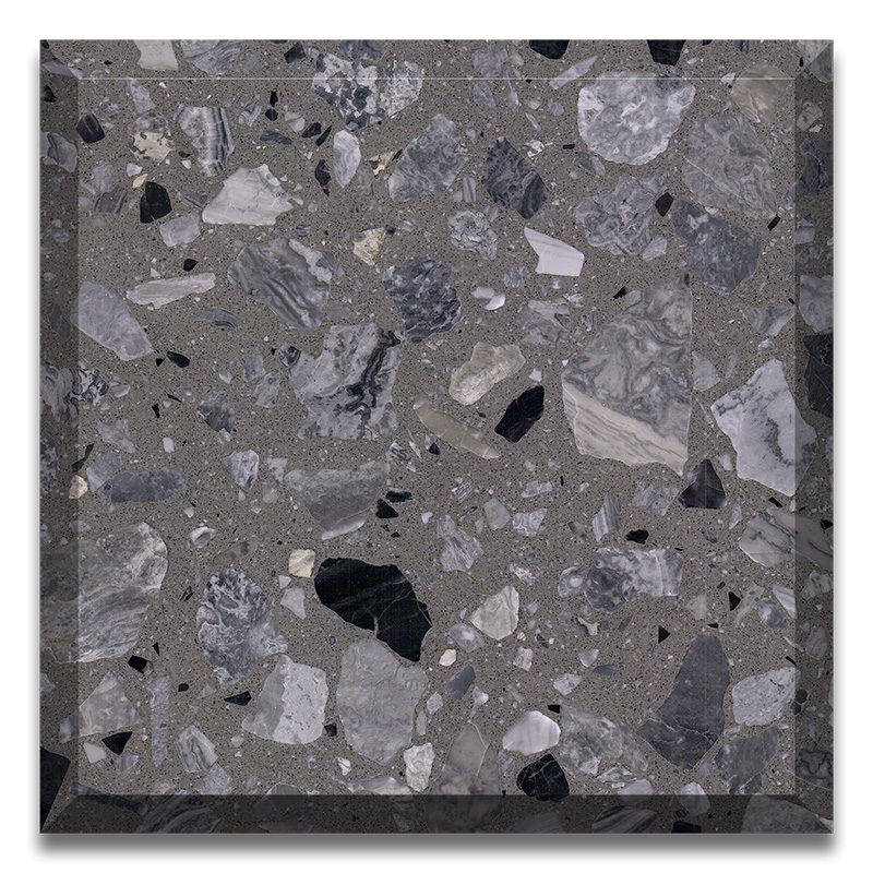 503Aegean Grey color artificial stone precast terrazzo agglomerate slab