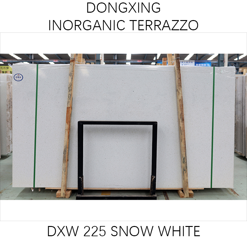 Snow white artificial stone inorganic cementitions terrazzo slabs and tiles