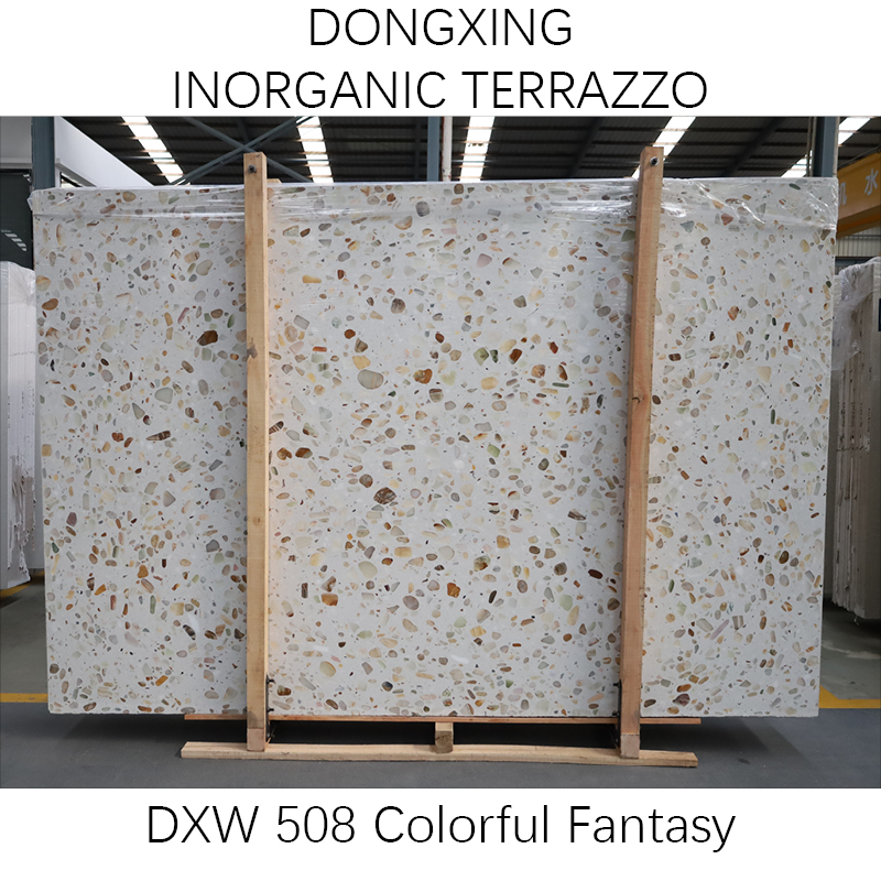 Multicolor Onyx Artificial stone Precast inorganic terrazzo slabs