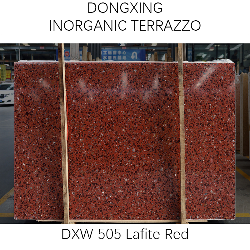 Wine red color artificial stone precast terrazzo slabs