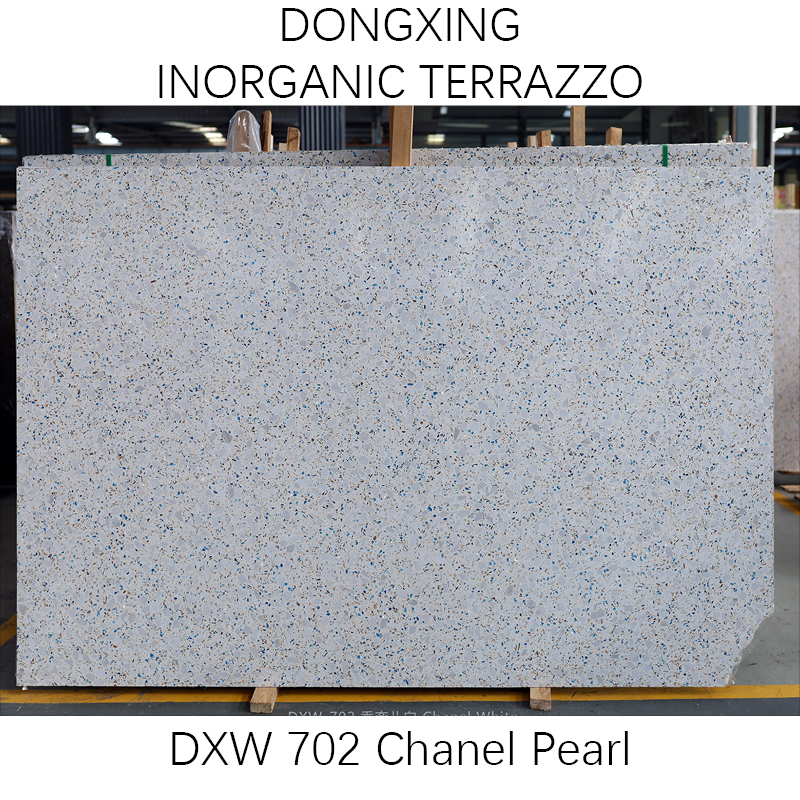 Chanel White color artificial stone precast terrazzo slabs