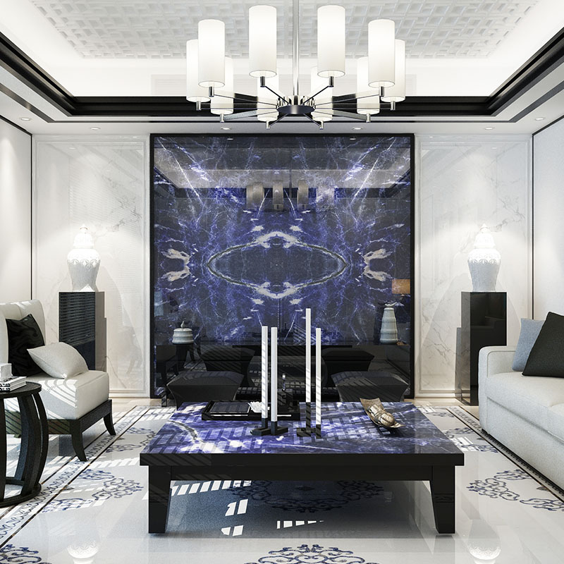 Jingtai Blue luxury wall marble stone design