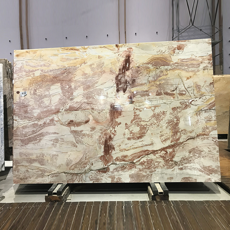 Polished orange red luxury natural marble slabs