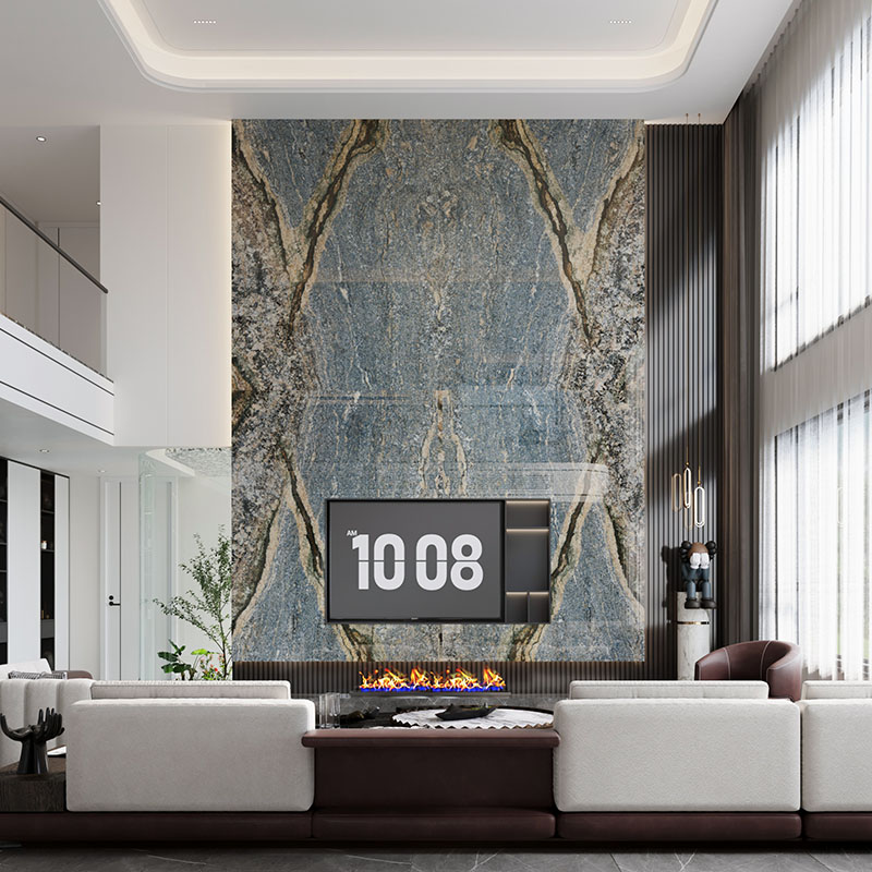 Polished natural blue texture wall marble stone slabs