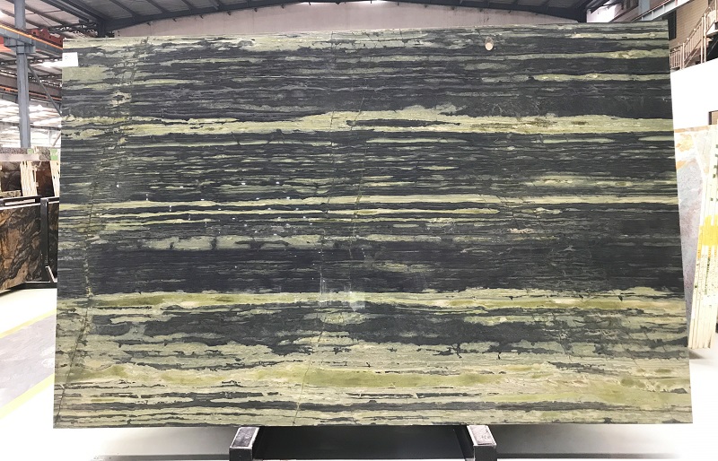 Dark green natural marble TV wall stone slabs