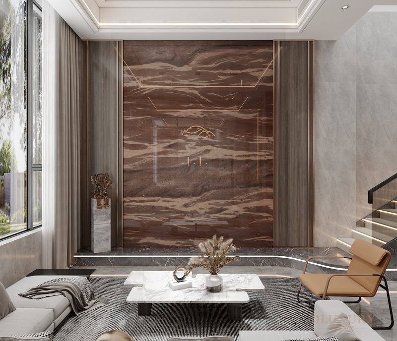 Red luxury background wall marble stone slabs factory