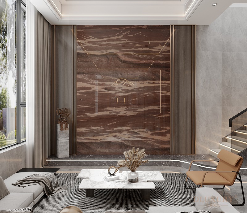 Red luxury background wall marble stone slabs factory