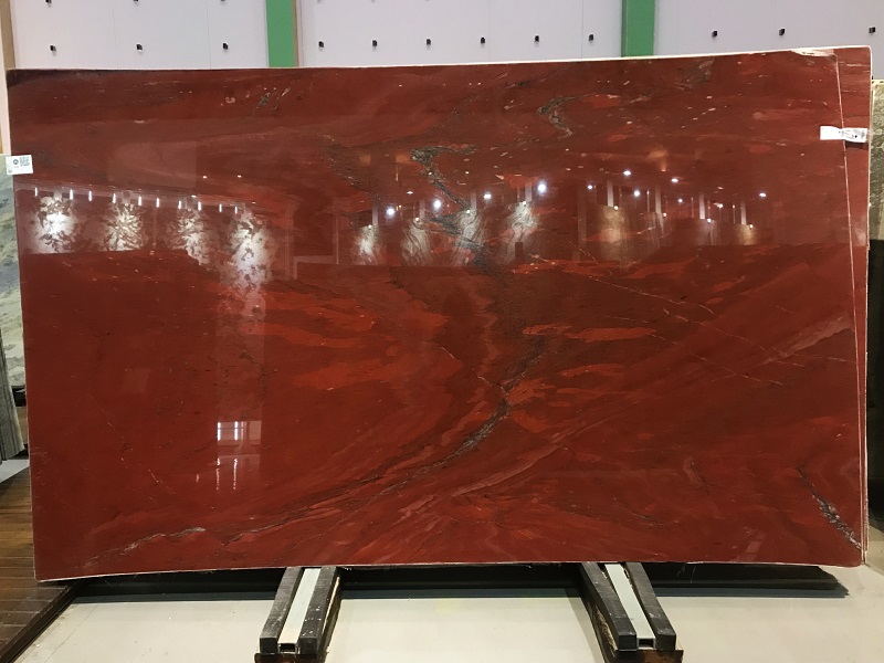 Polished red marble wall stone slabs factory