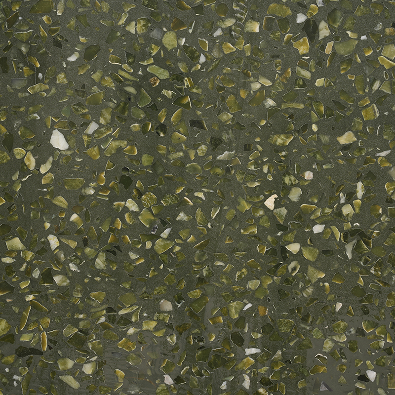 Green Terrazzo Slab Precast Inorganic Terrazzo Flooring