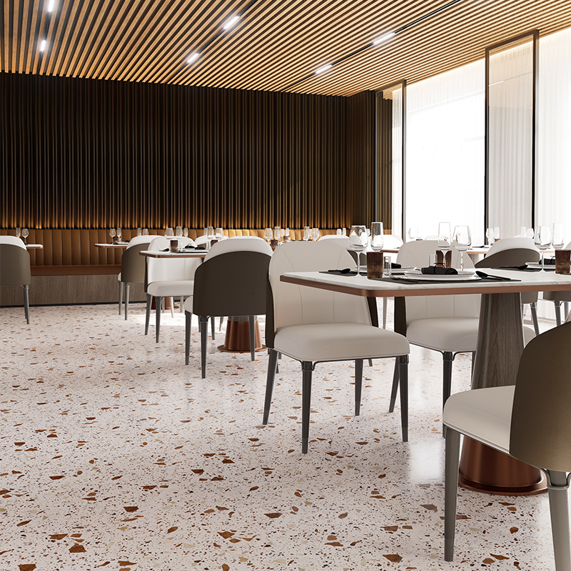 Lychee Orange Terrazzo Precast Slabs for Terrazzo Floor Tiles Walls and Design