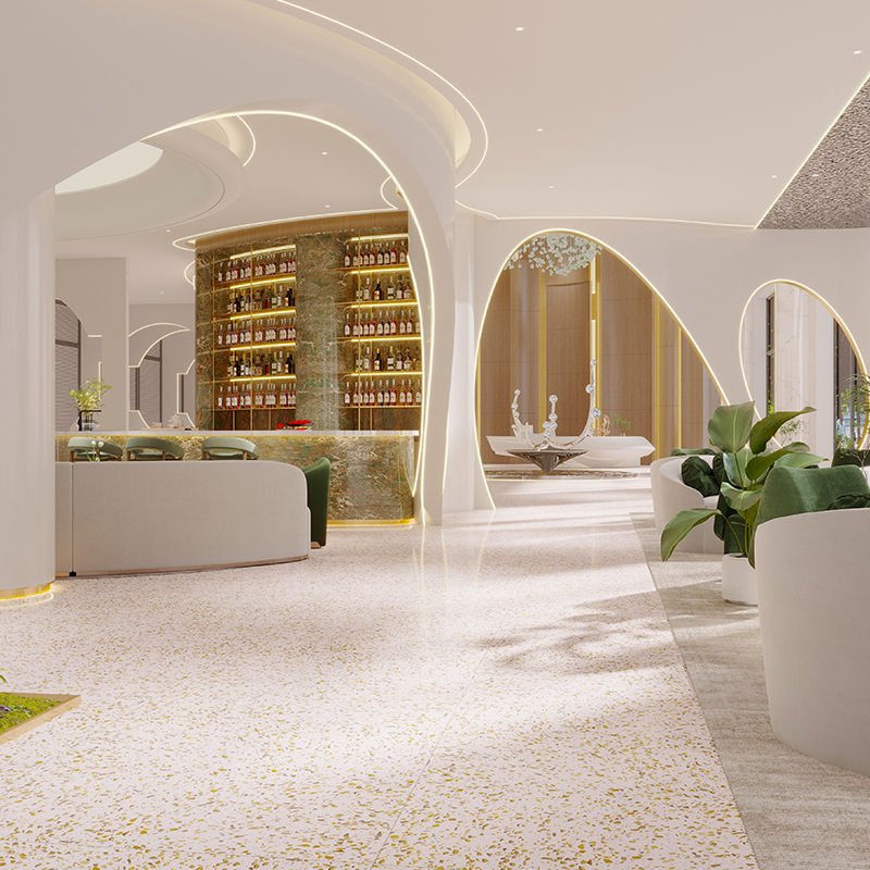 Gloden childhood terrazzo design tile floor