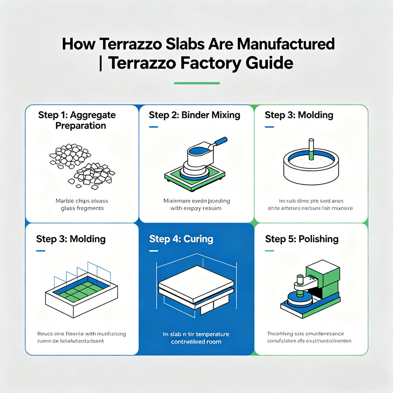How Terrazzo Slab Are Manufactured | Terrazzo Factory Guide