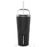 Tazza da viaggio con logo riutilizzabile con coperchio