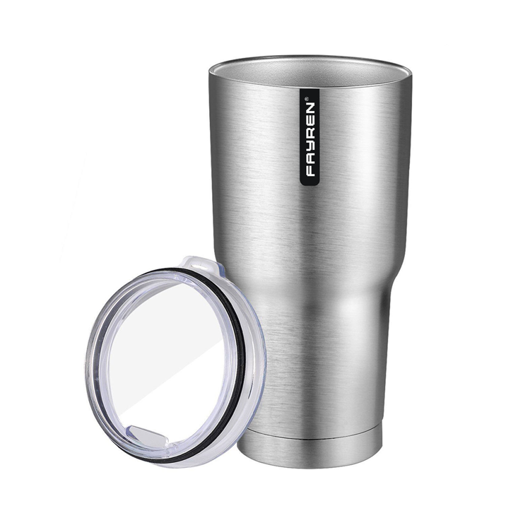 Reusable Insulated Thermos Wide Mouth Coffee Mug With Straw