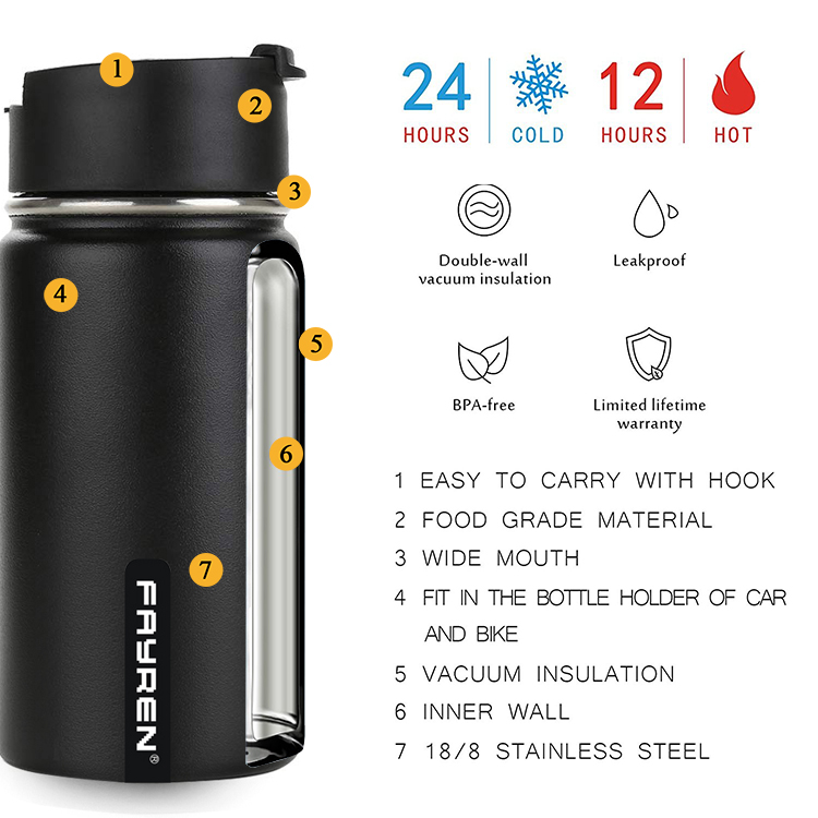 Drink sports bottle with rubble handle