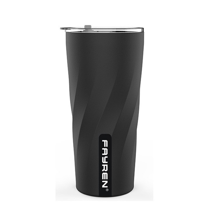 Tazza da viaggio con logo riutilizzabile con coperchio