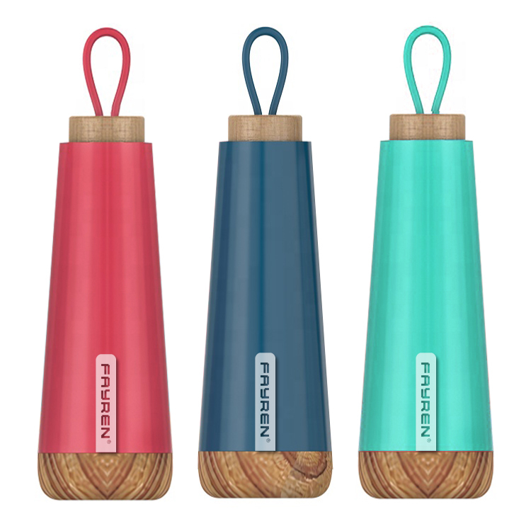 Sports Insulated Water Bottle With Bamboo Lid
