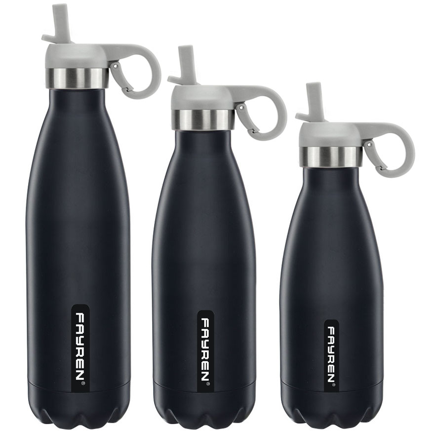 Easy Carry Double Wall Stainless Steel Bottles With Straw