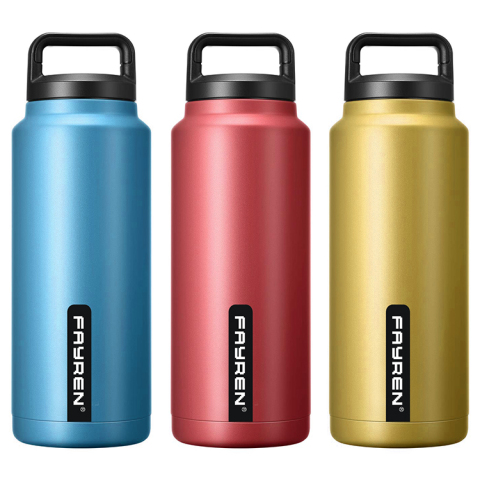 Botella de agua termo grande de acero inoxidable de 36 oz de capacidad