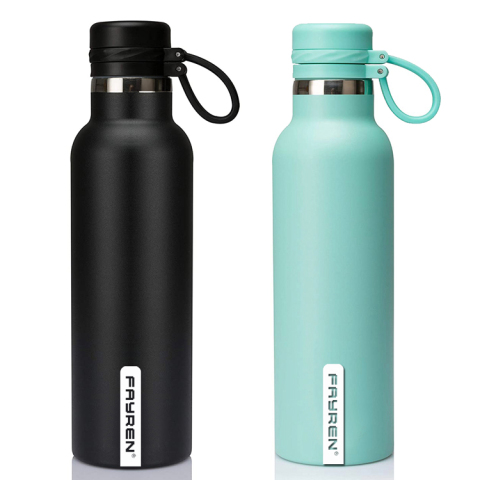 Botella de agua deportiva con aislamiento al vacío de acero inoxidable