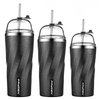 Tasse à café métallique de nouveau design, couleur noire avec couvercle