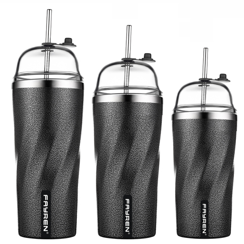 Tazza da caffè metallizzata dal nuovo design colore nero con coperchio