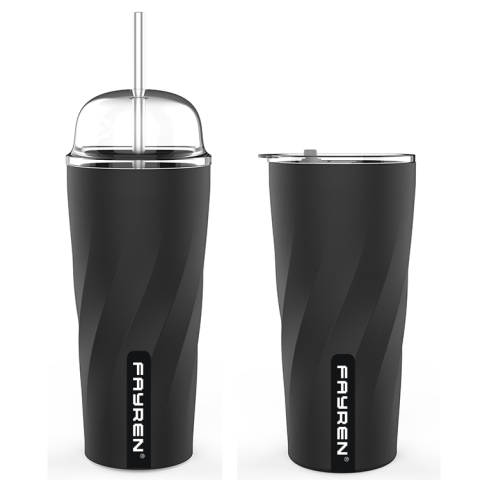 Tazza da viaggio con logo riutilizzabile con coperchio