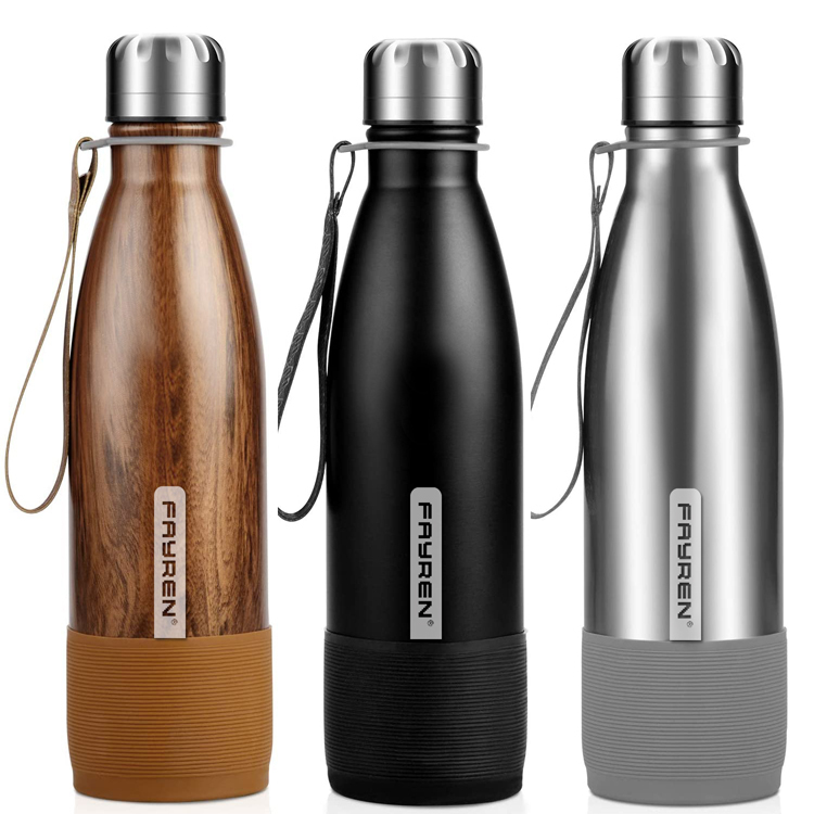 Piccole bottiglie d'acqua riutilizzabili a prova di perdite da 24 ore con corda