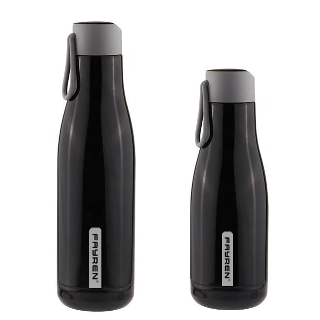 Bottiglia d'acqua moderna thermos con tazza a doppia parete con corda
