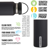 Thermos vacuum stainless steel drink water bottle with rubber handle