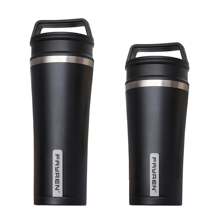 Portable stainless steel coffee cup sealed outdoor cup with handle for travel